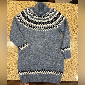 GAP Fair Isle Turtleneck Wool/Alpaca Blend Sweater Dress